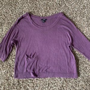 H&M Short Sleeved Purple Crop Top